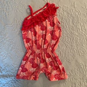 Kickee Pants rose print romper.